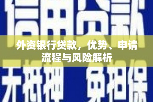 耀州外资银行贷款，优势、申请流程与风险解析