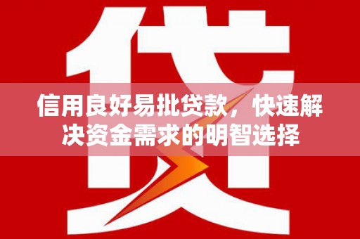 茂林信用良好易批贷款，快速解决资金需求的明智选择