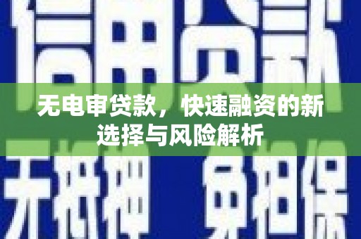 南乐无电审贷款，快速融资的新选择与风险解析