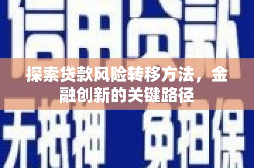 湾仔区探索贷款风险转移方法，金融创新的关键路径
